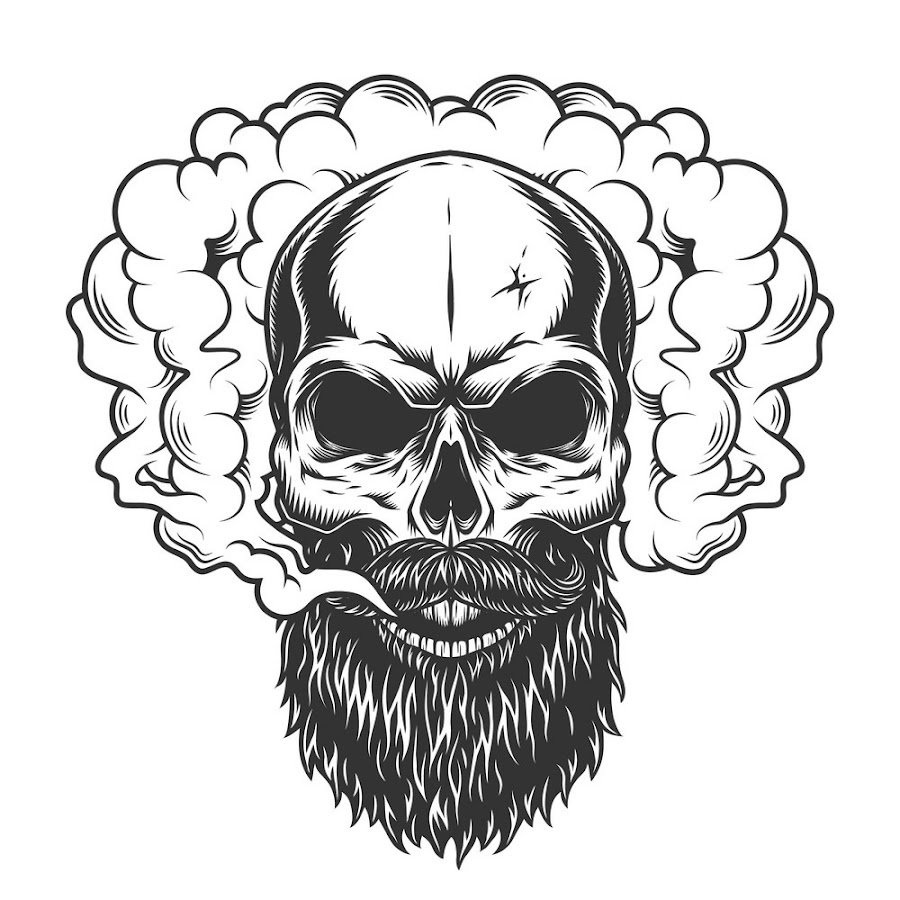 Череп с бородой вектор