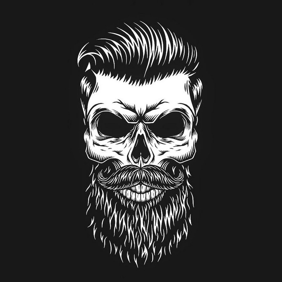 Череп с бородой и топорами