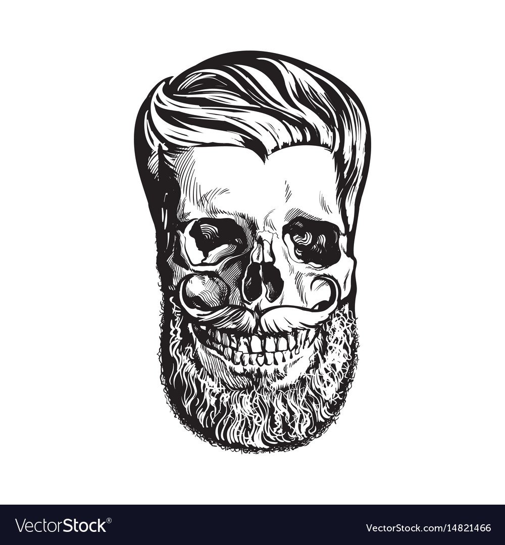 Череп человека с бородой