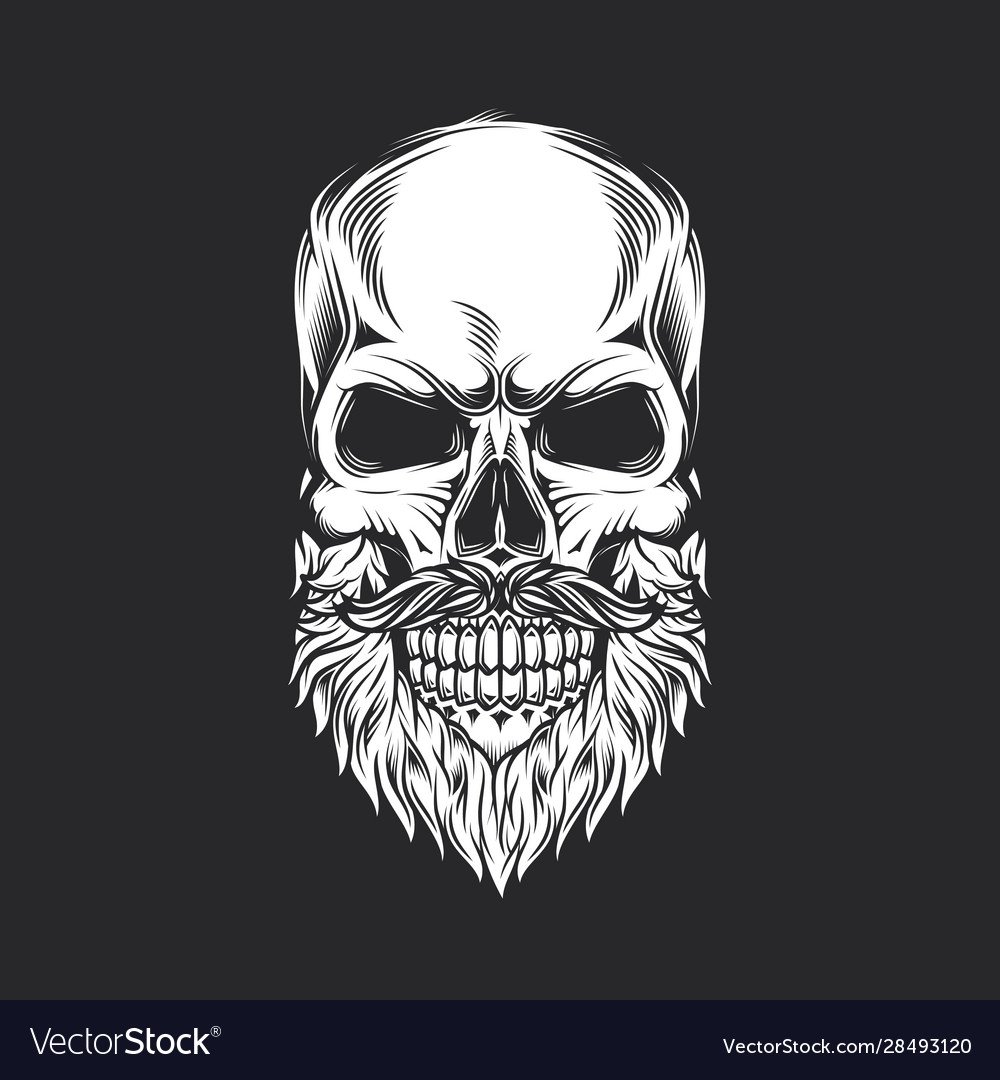 Череп с бородой арт