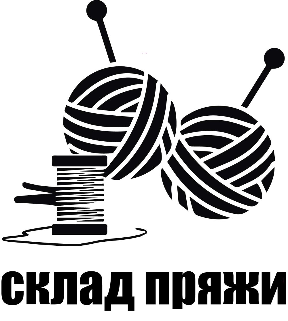 Клубок и спицы на белом фоне