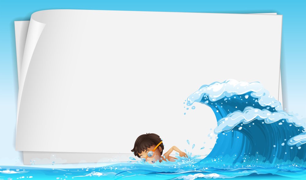 Рамка дети в бассейне