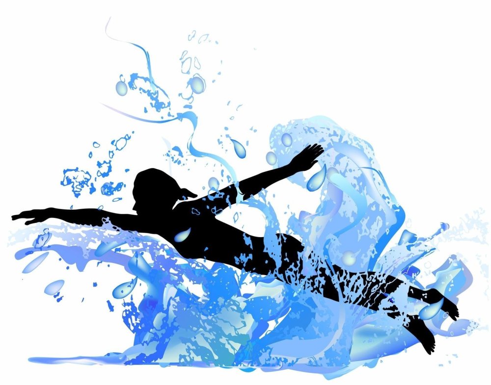 Пловчиха силуэт