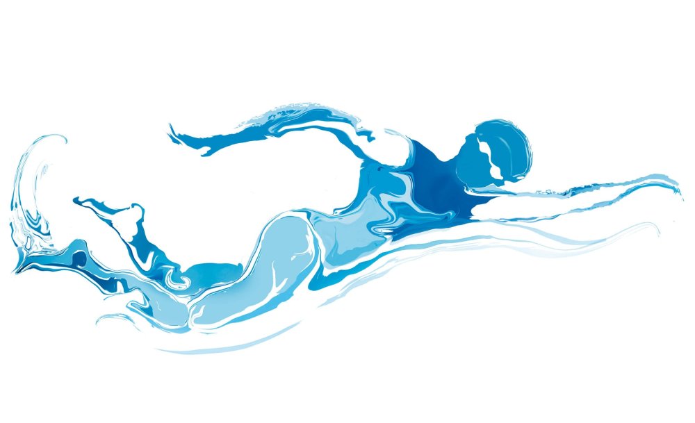 Пловец Баттерфляй силуэт вектор