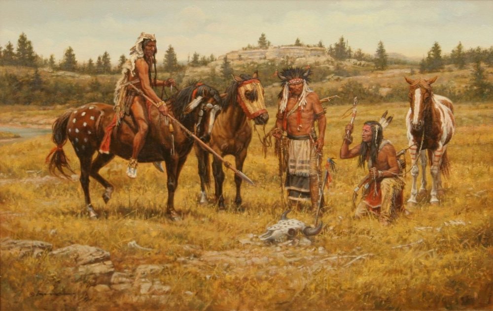 Стивен Ланг картины индейцы