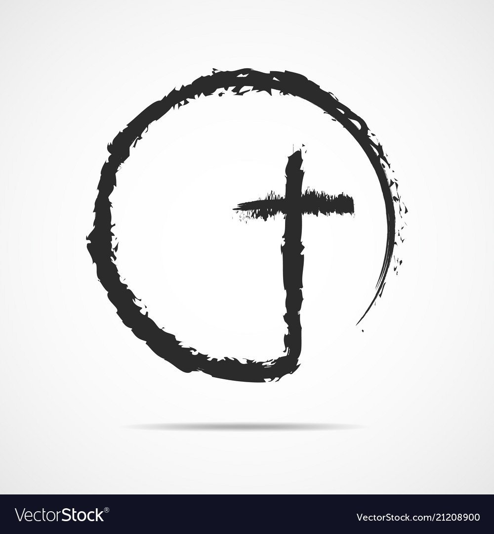 Крестик в черном круге