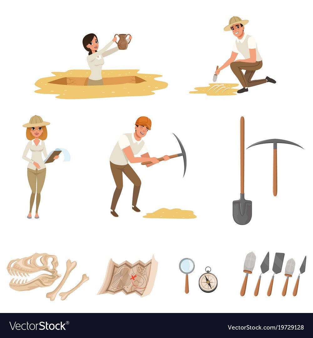 Инструменты археологов иллюстрации