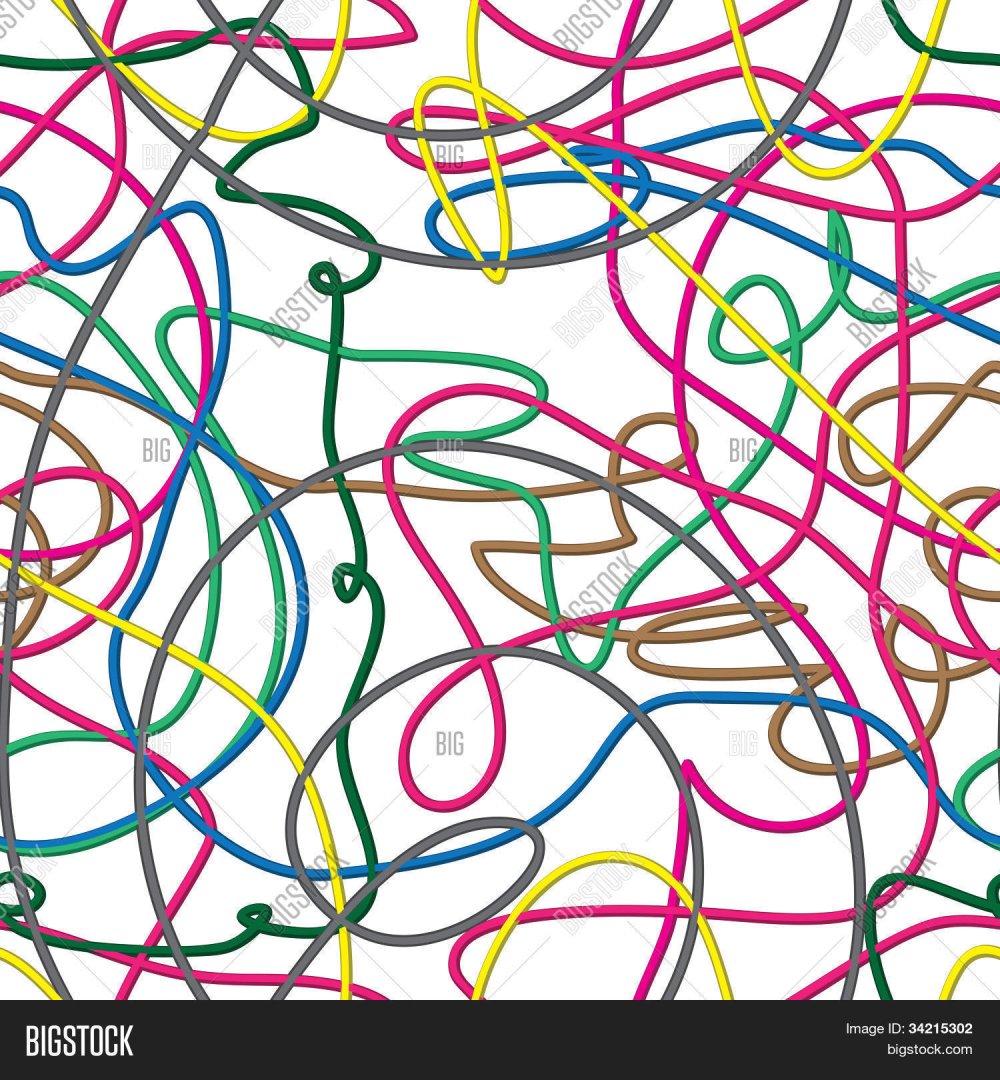 Запутанные цветные нитки