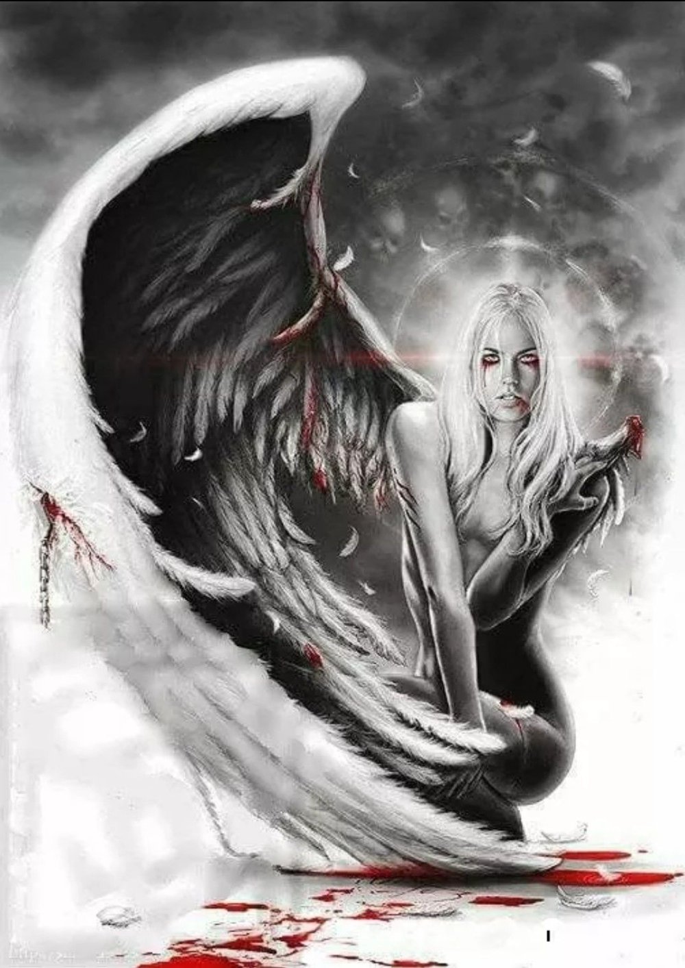 Обои на телефон Крылья ангела и демона