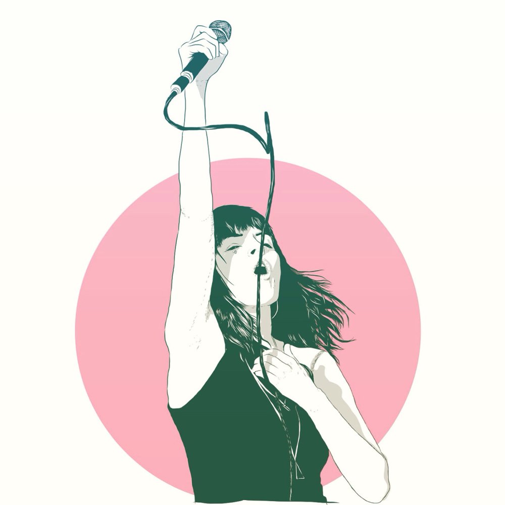 Силуэт девочки с микрофоном