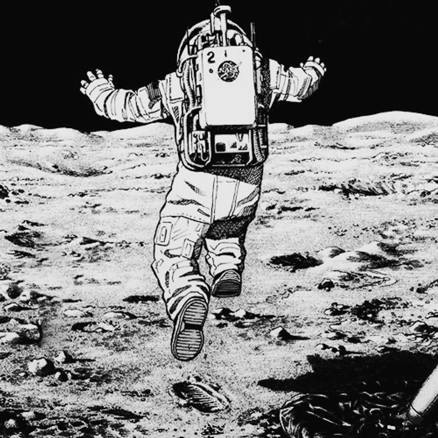 Космонавт с флагом