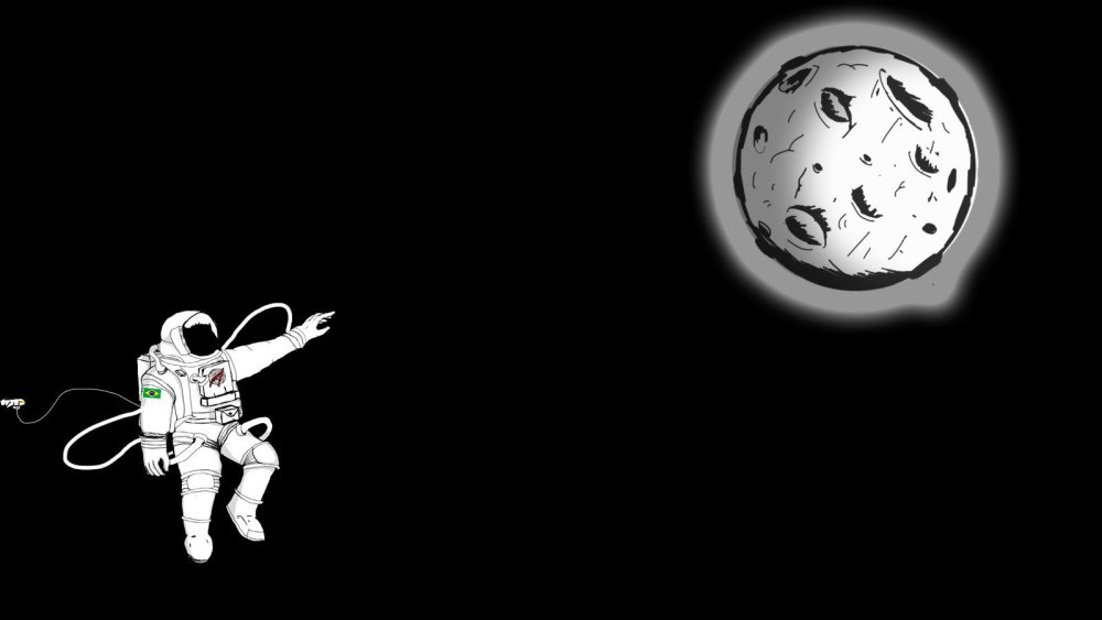 Астронавт сидит на ракете