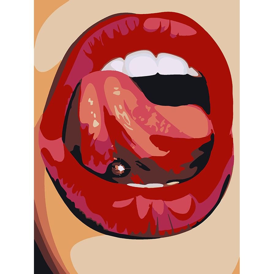 Губы с языком арт