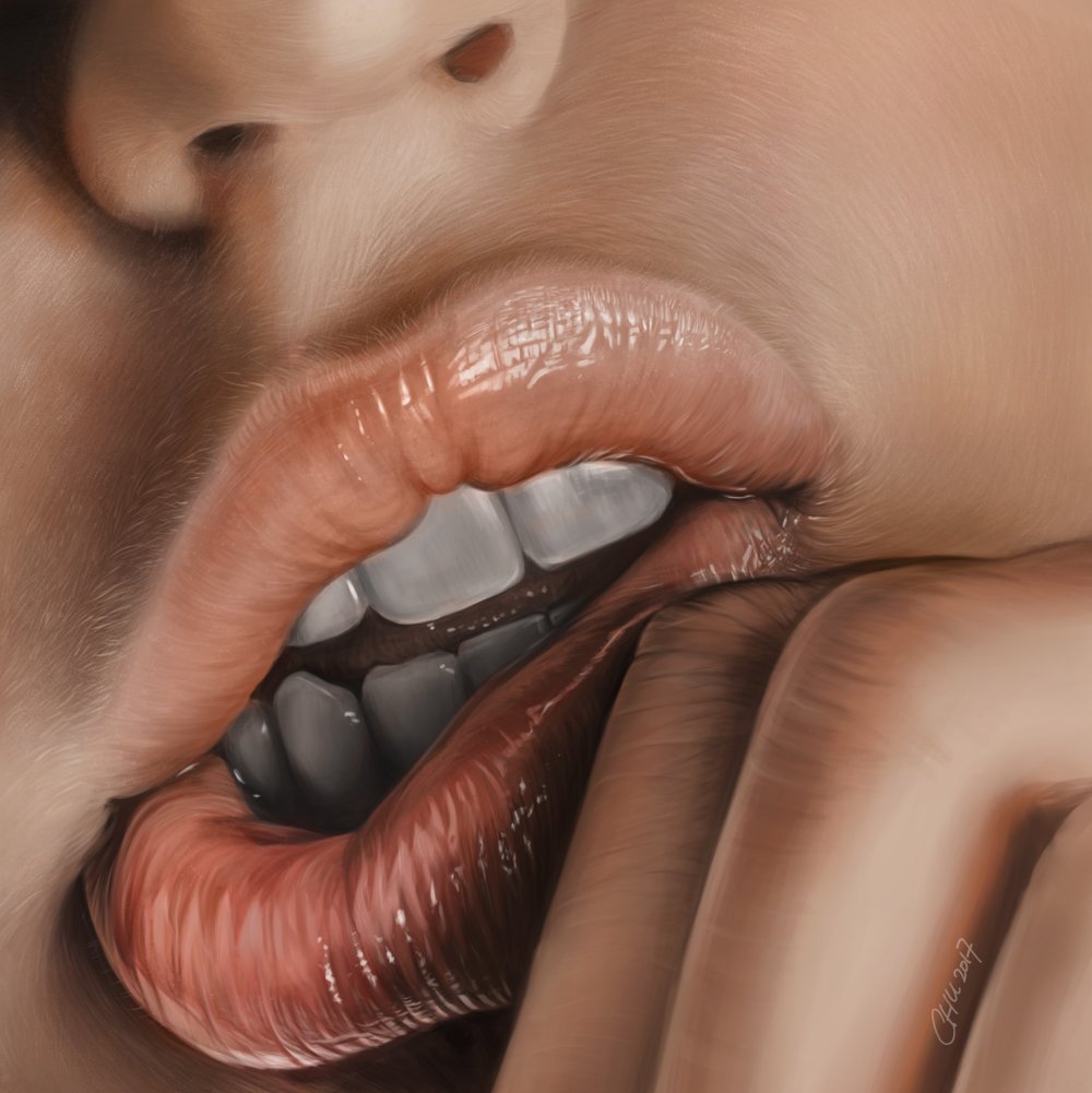 Много красивых губ