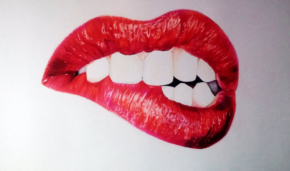 Губы с языком стиле поп арт