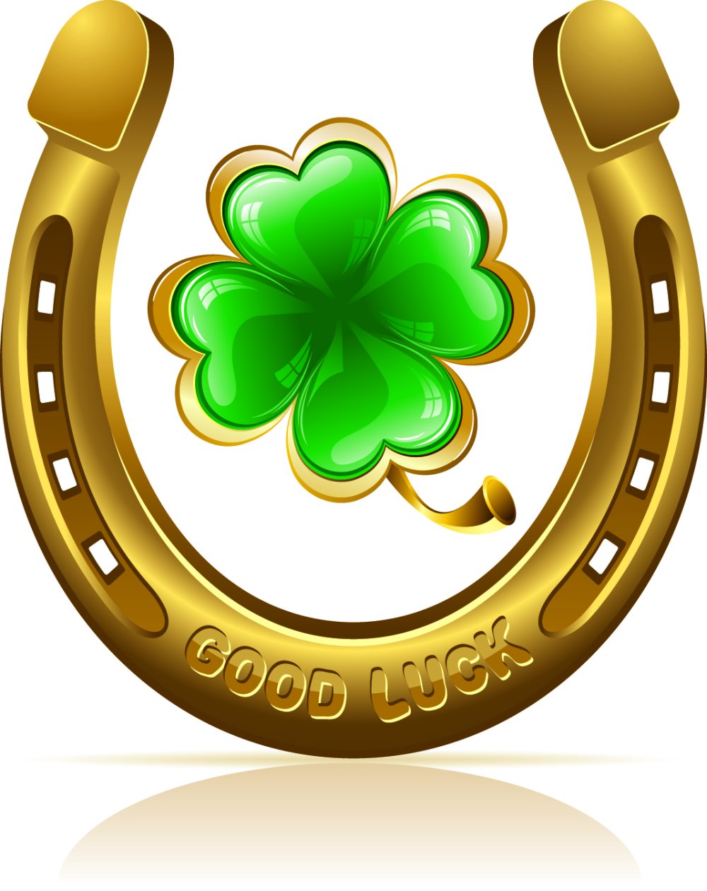 Подкова с клевером на досках