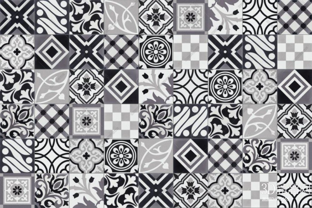 Черно белая плитка с узором