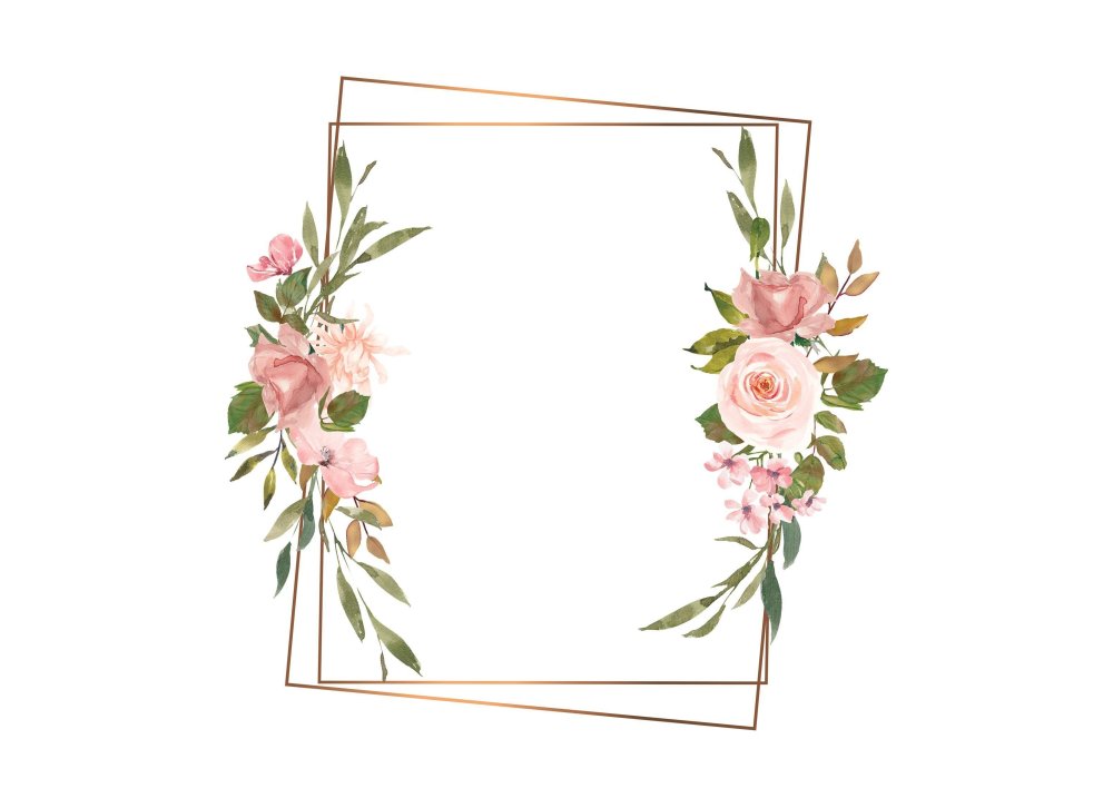 Акварельные цветочные рамки