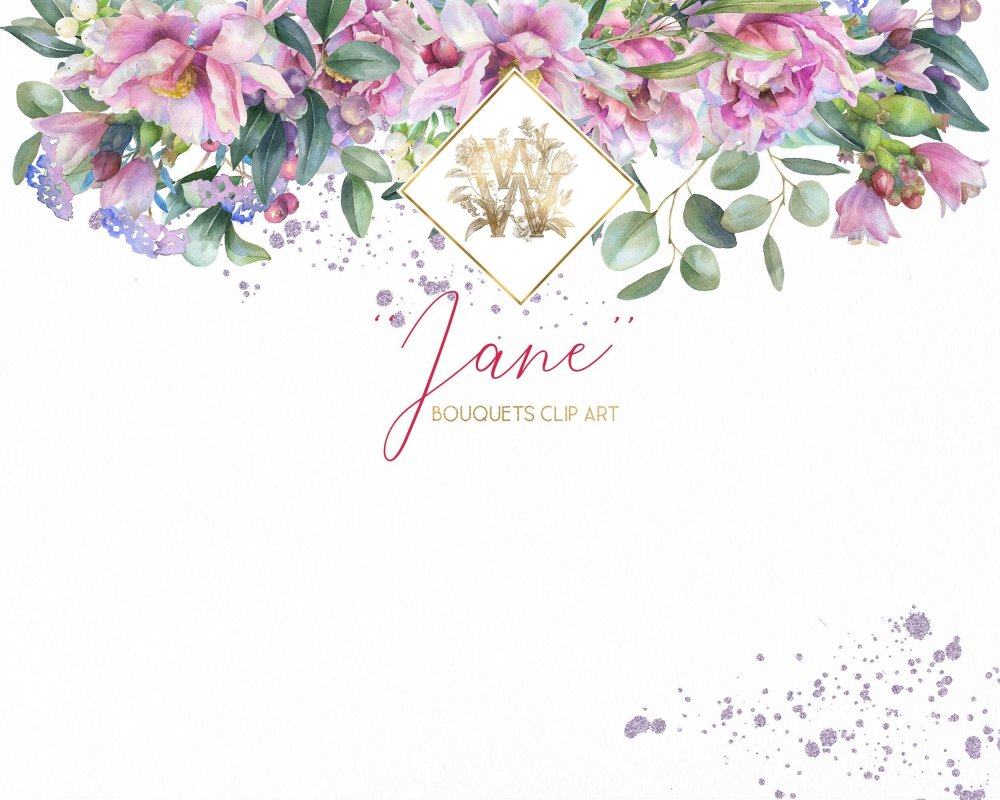 Акварельные цветы для пригласительных