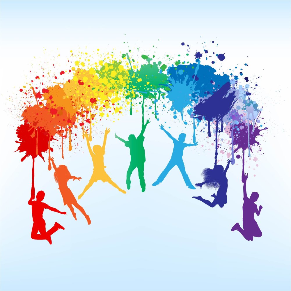 Силуэт цветной