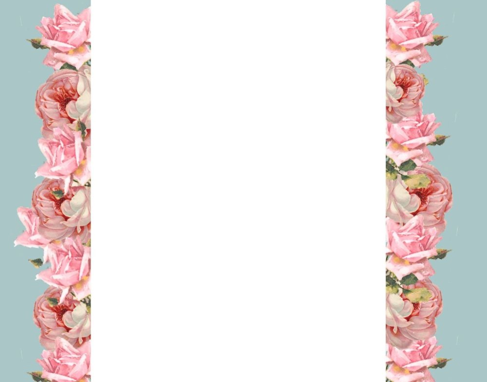 Цветы по бокам рамки