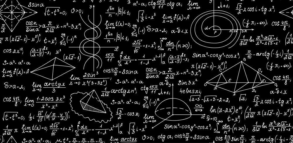 Математические формулы на темном фоне