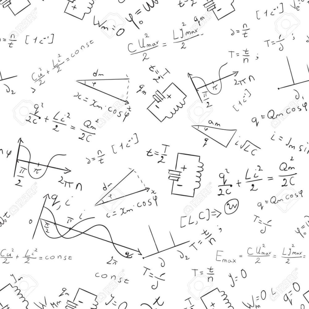 Формулы на белом фоне