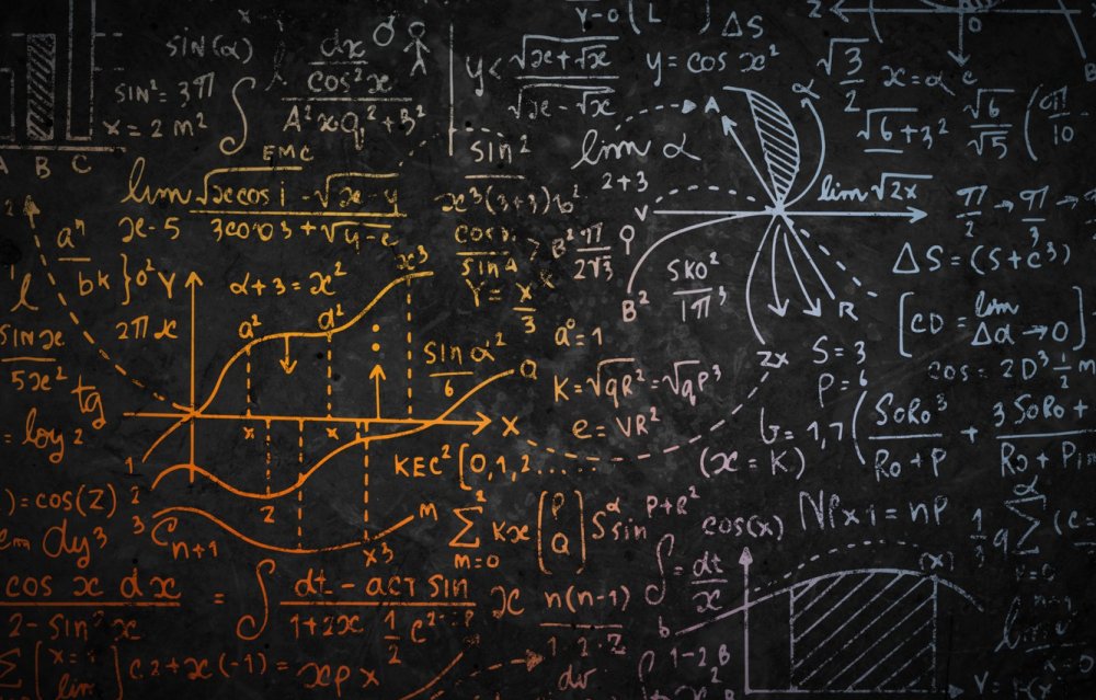 Математические формулы на черном фоне