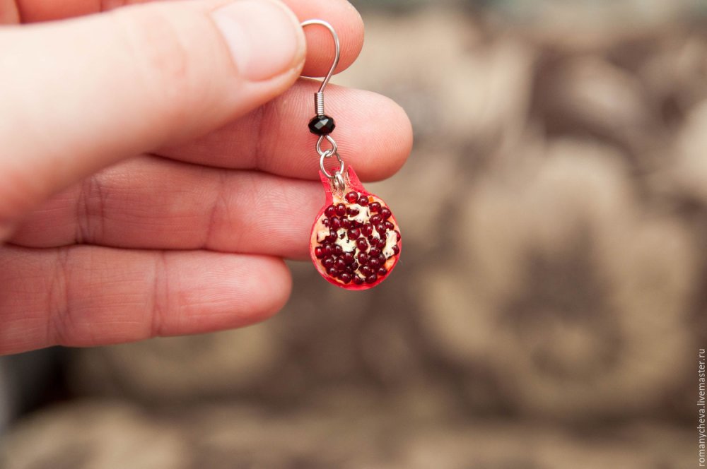 Серьги he780 гранат