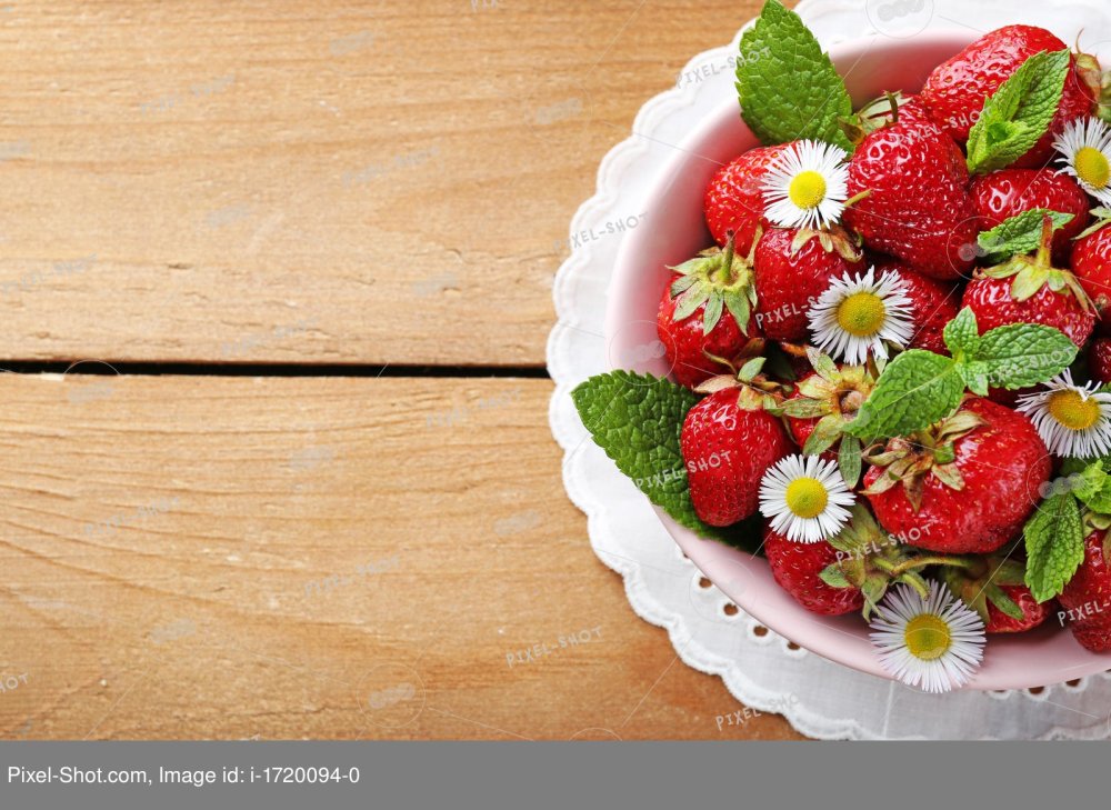 Кот и земляника