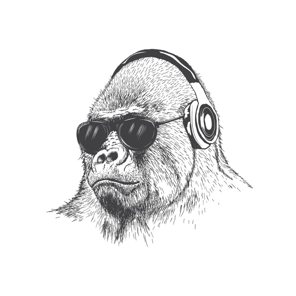 Обезьяна арт хипстер