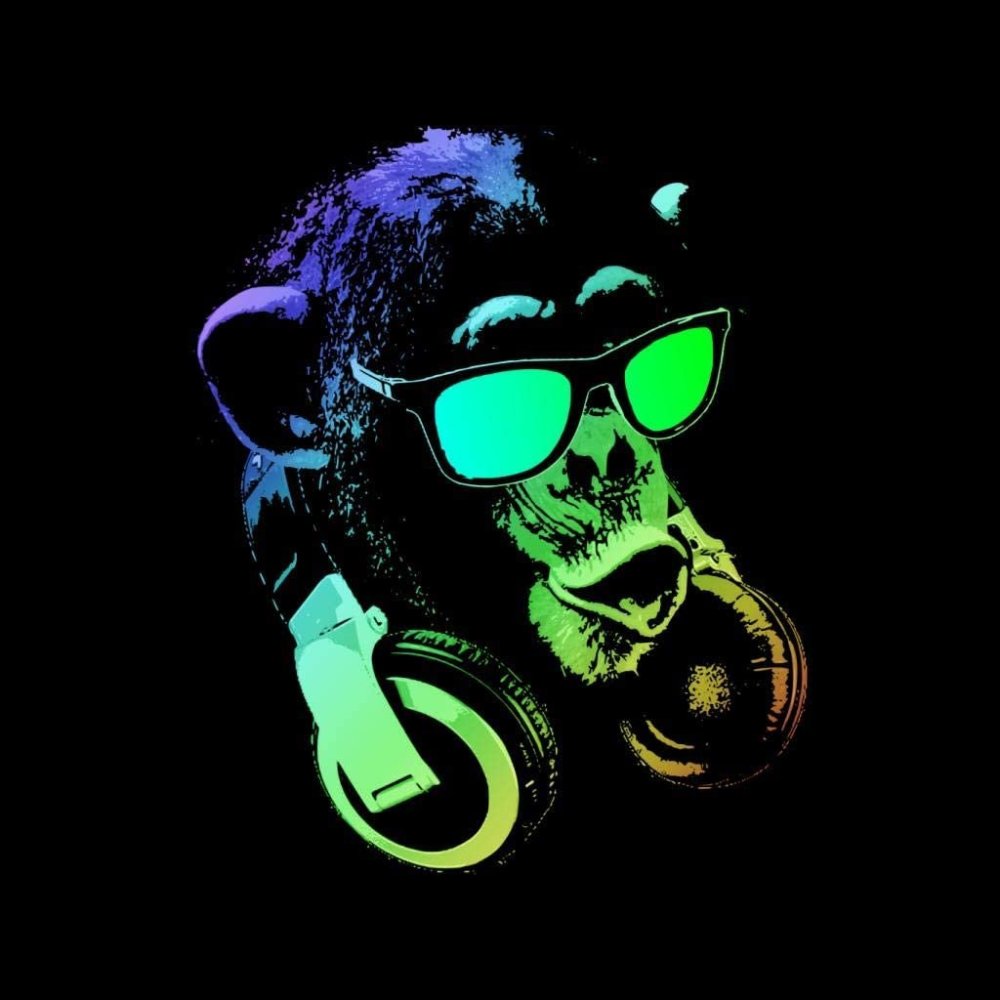 Обезьяна в наушниках