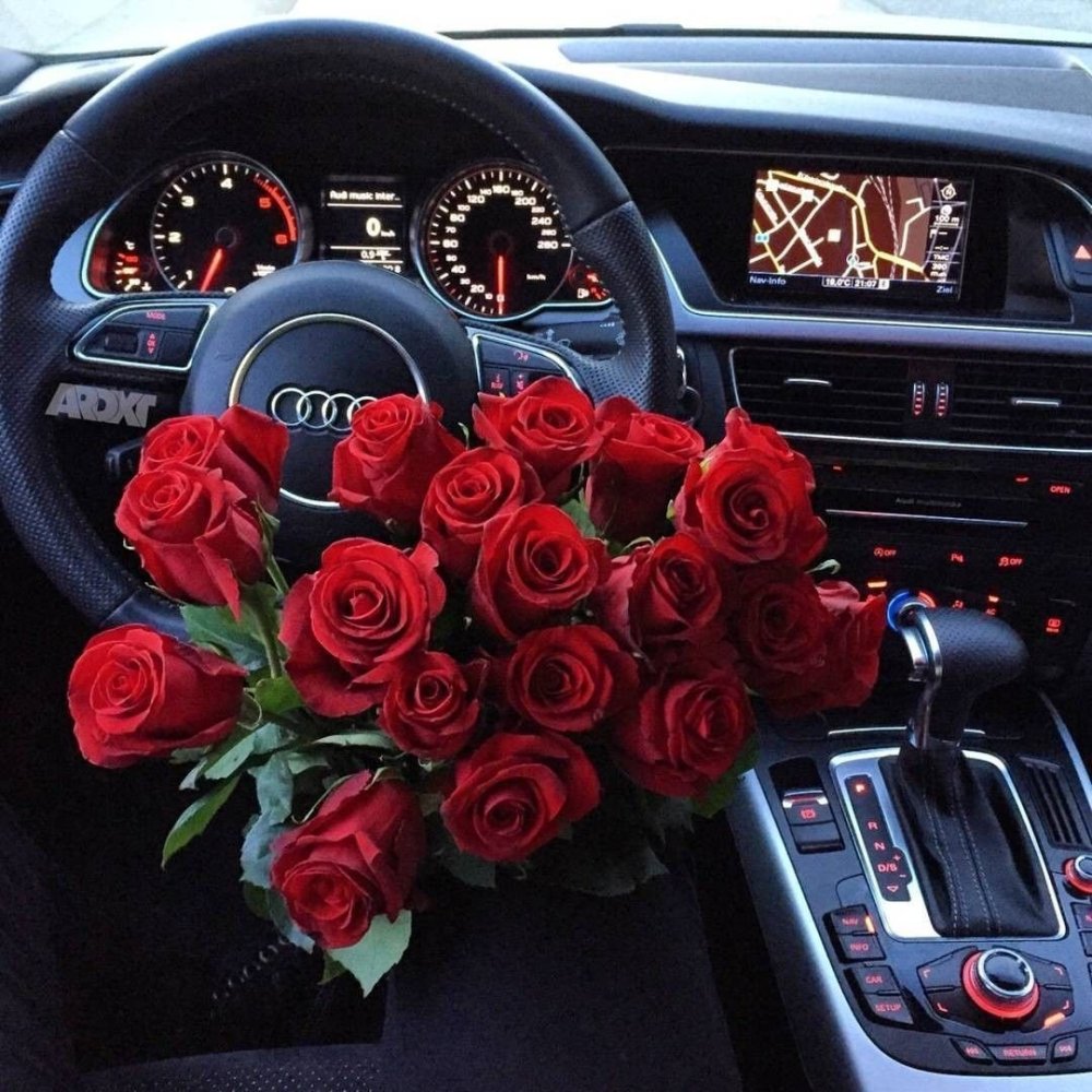 Цветы в салоне автомобиля