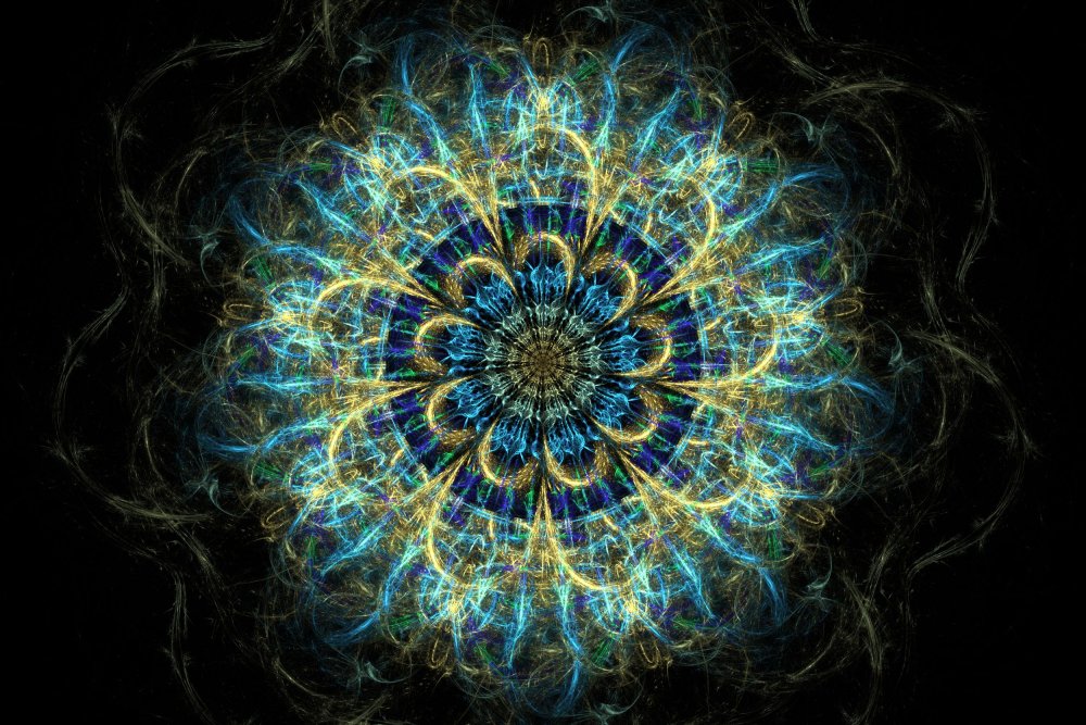 Мандала на черном фоне