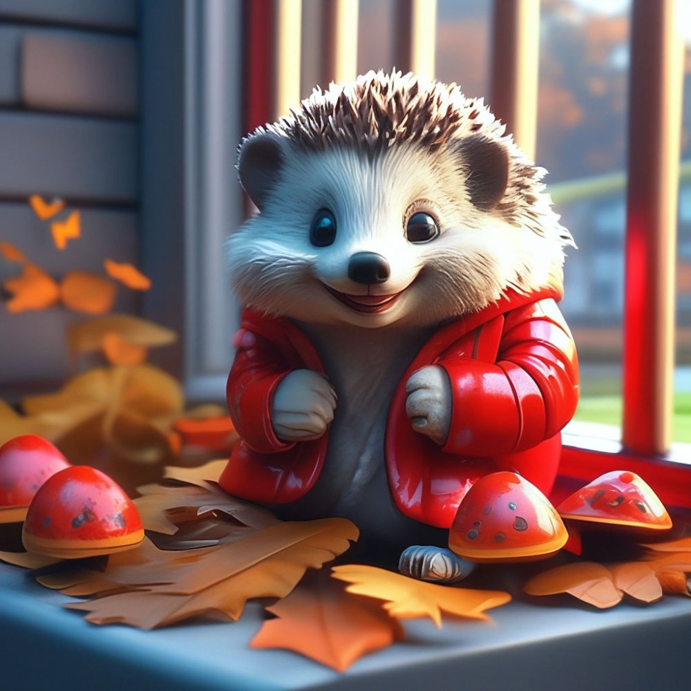 Еж с ежатами