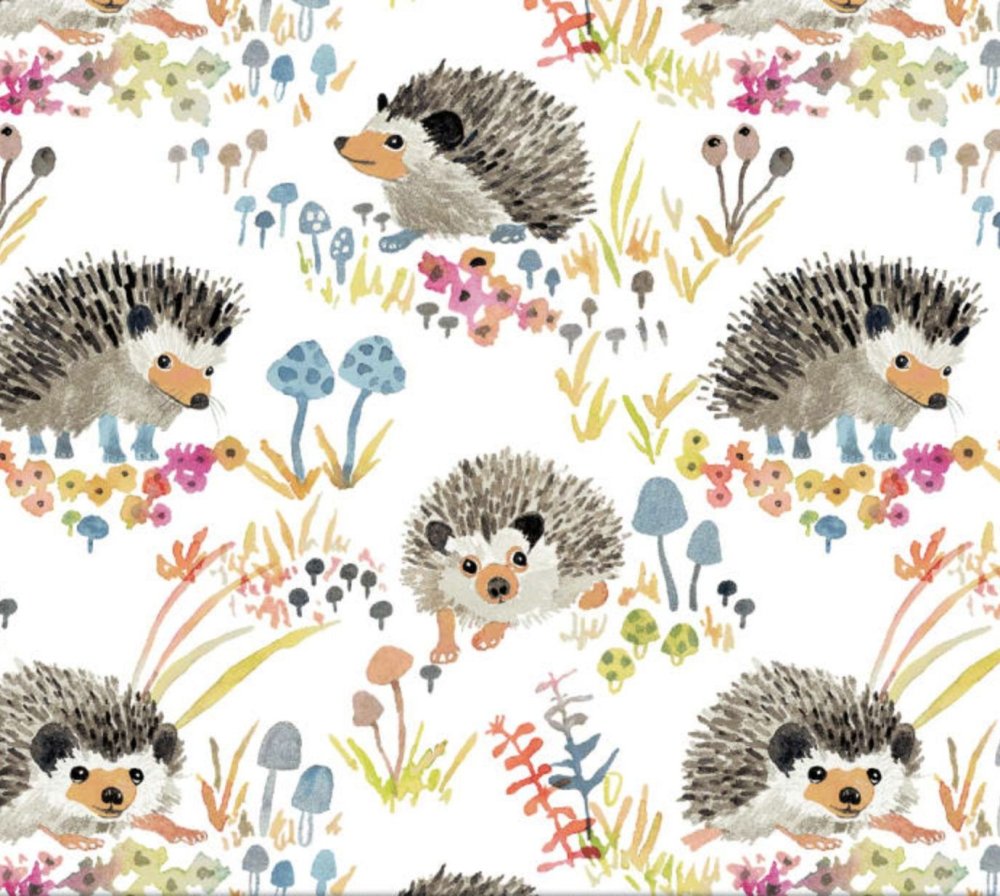 Ткань с ежиком