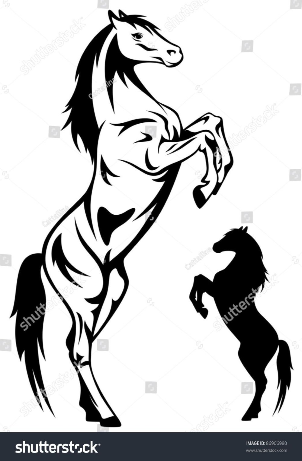 Лошадь на дыбах вектор