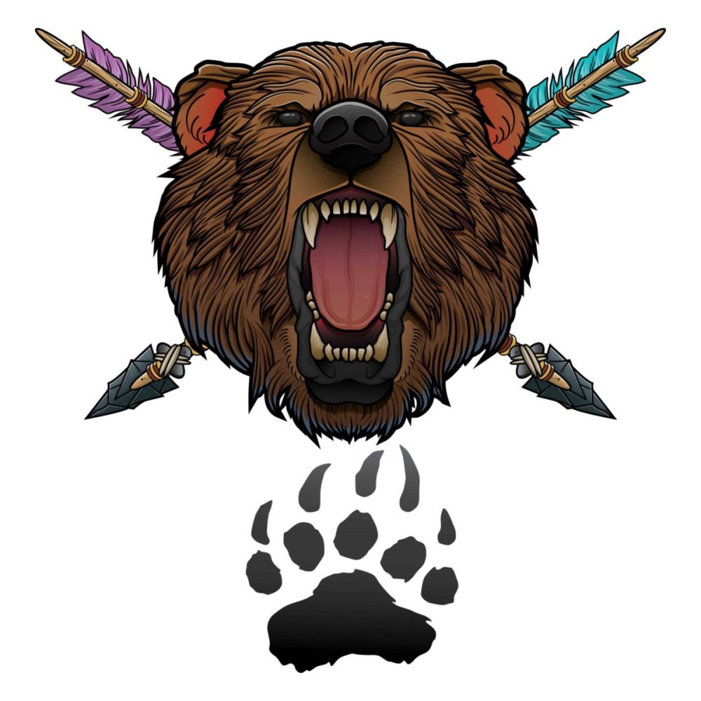 Ревущий медведь иллюстрация