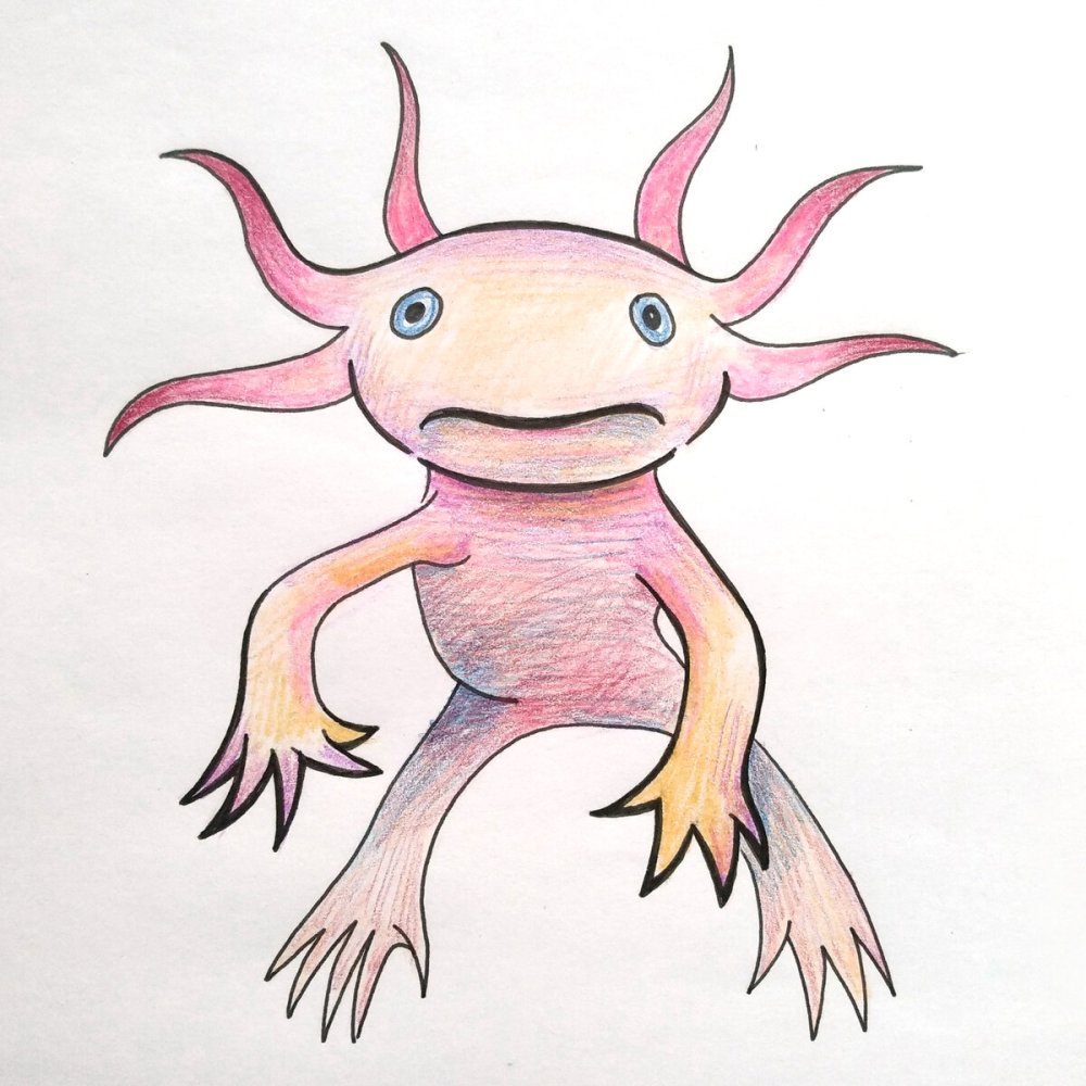 Стикеры аксолотль