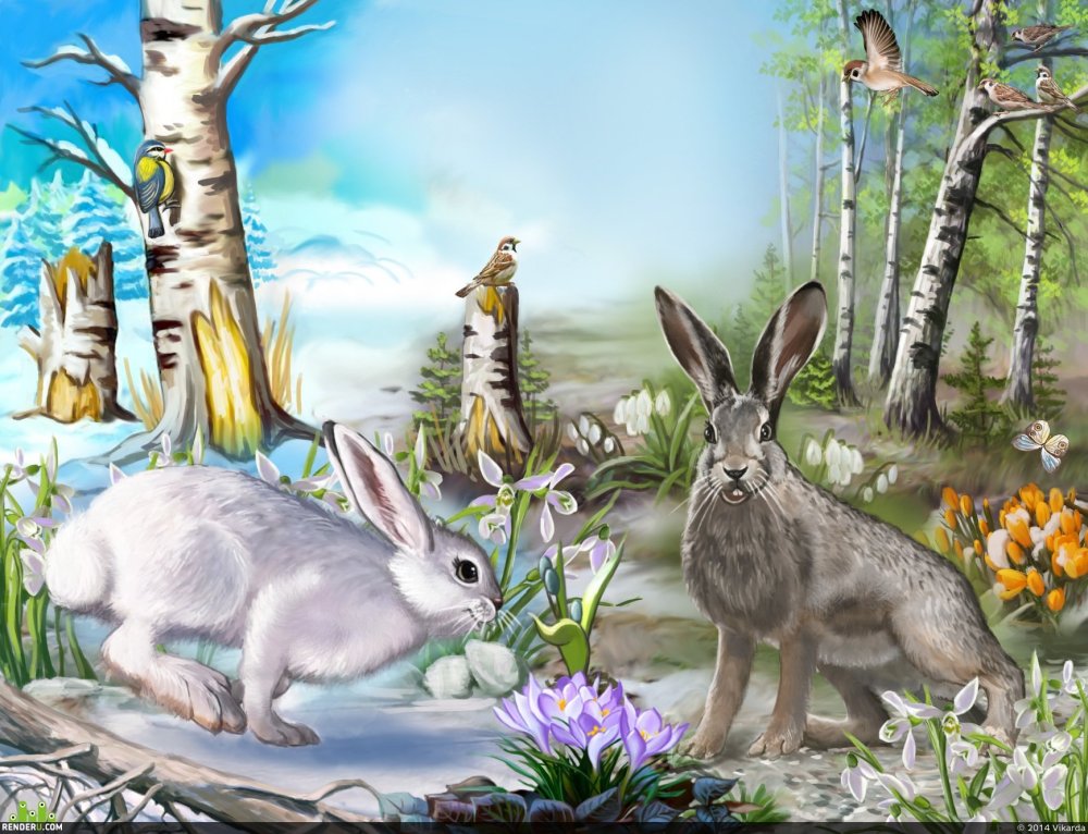 Животные весной для дошкольников