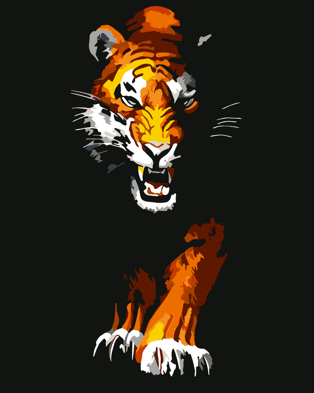 Алмазная Гранни преследующий тигр