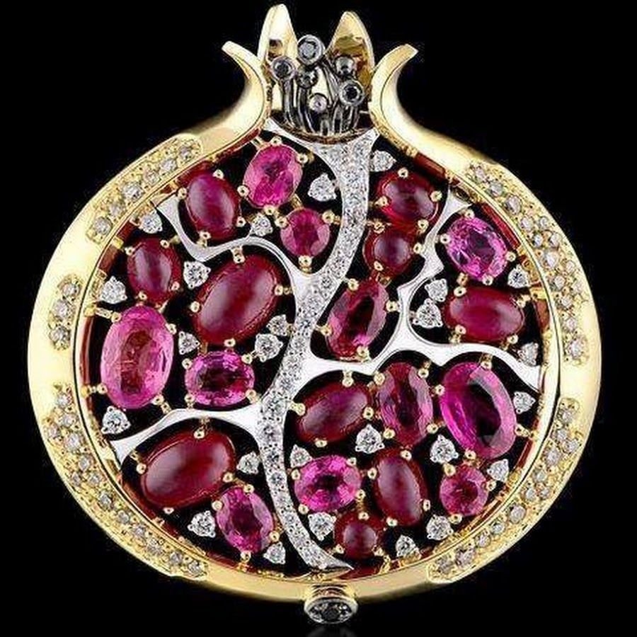Винтажные броши гранат Рубин
