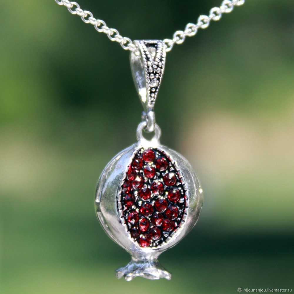 Гранатик серебро форма гранат