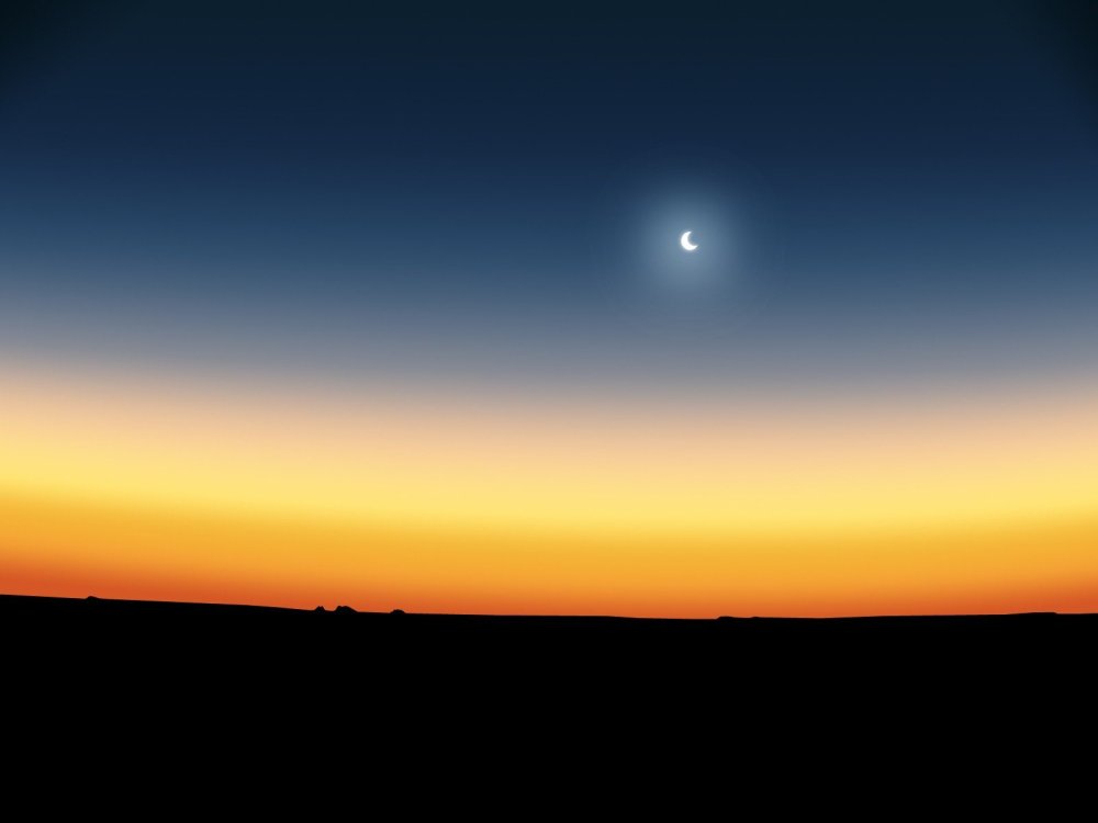 Месяц на рассвете