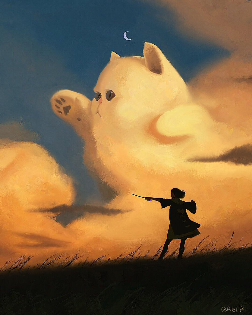 Веселые котики арт