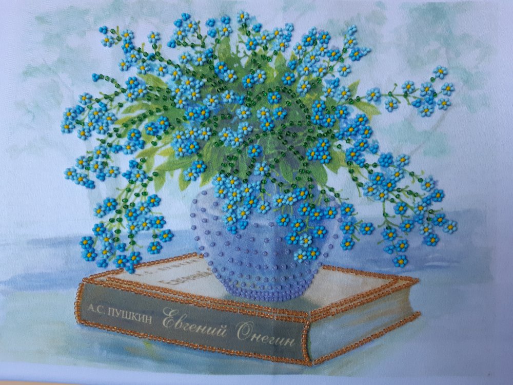 Бисер незабудки букет