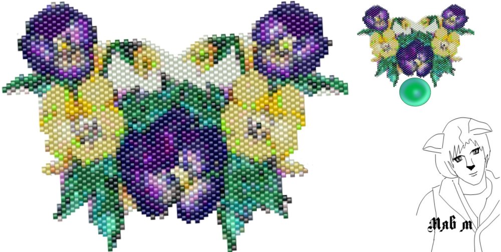 Цветы кирпичным плетением