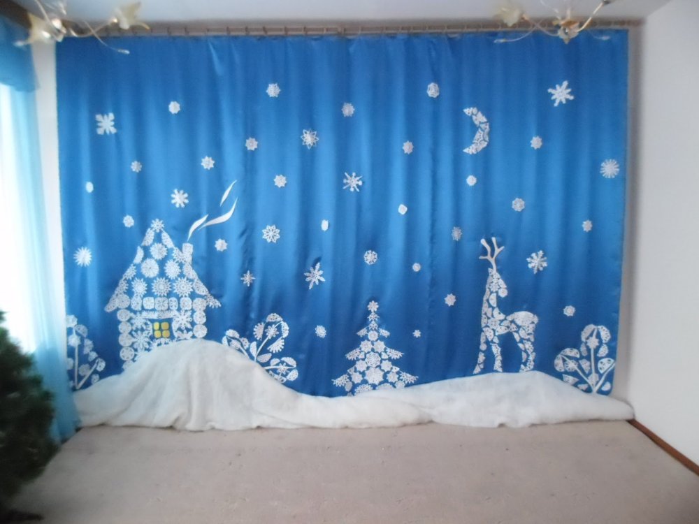 Украшение зала к новому году