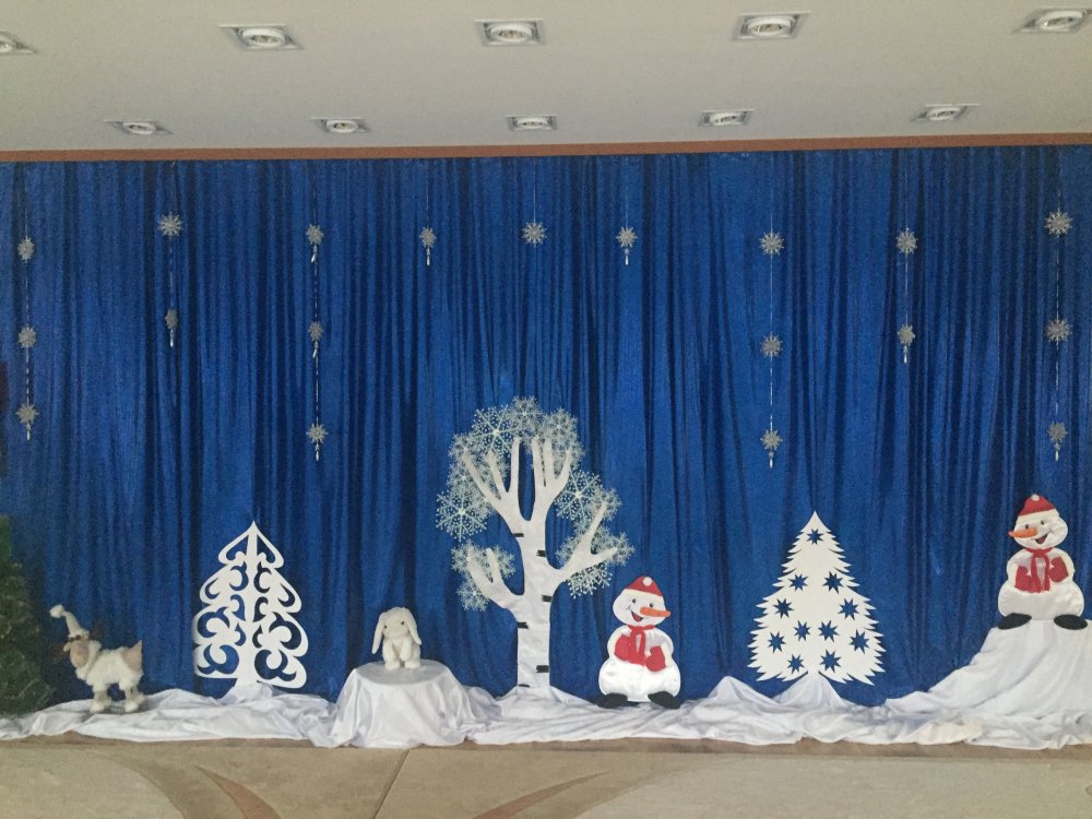 Украшение музыкального зала на новый год