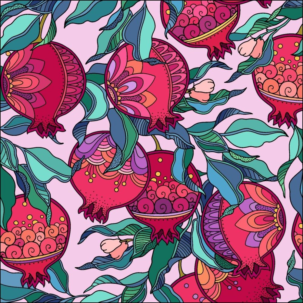 Орнамент с гранатами